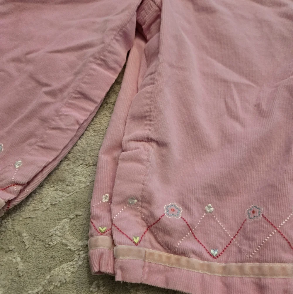 Vintage Y2k Carter's Pink Embroidered Flowers Overalls